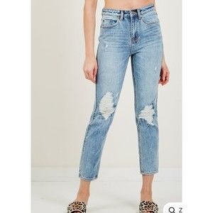 Ksubi slim pin mid rise cigarette fit crop jean in skream trashed Sz 25